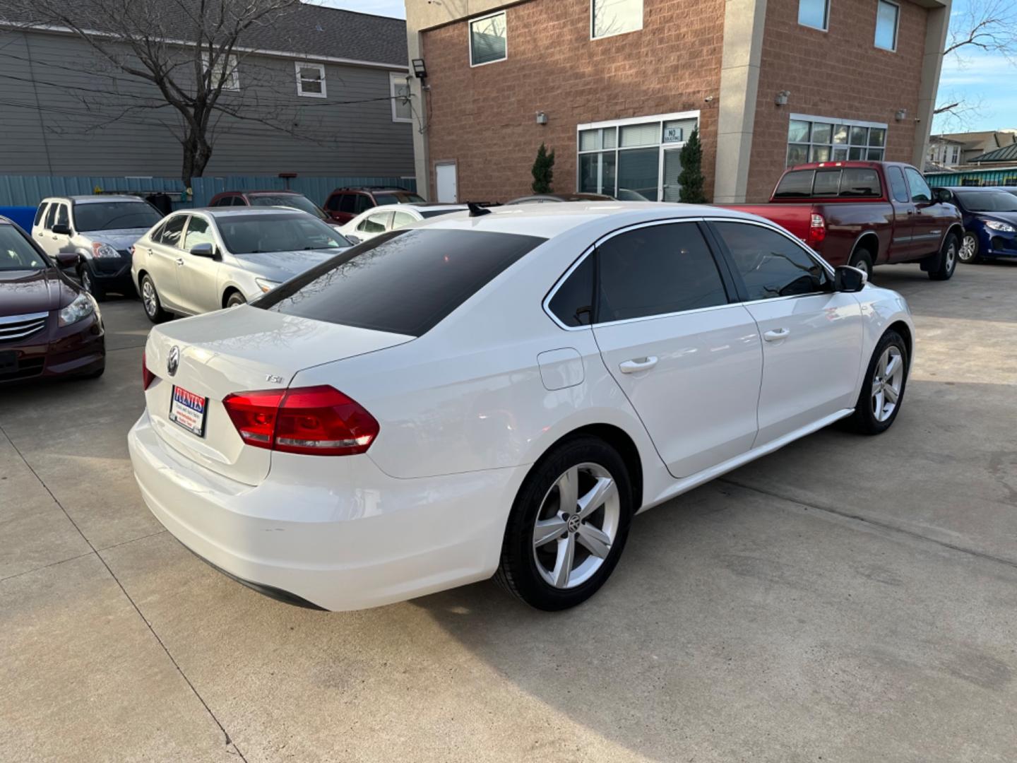 2014 White /Black Volkswagen Passat 1.8T S AT (1VWAS7A34EC) with an 1.8L L4 TURBO DIESEL engine, 6-Speed Automatic transmission, located at 1501 West 15th St., Houston, 77008, (713) 869-2925, 29.797941, -95.411789 - Photo#2